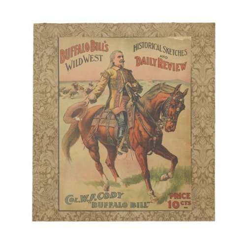 Vintage Western Buffalo Bill Wild West Show Poster Notepad