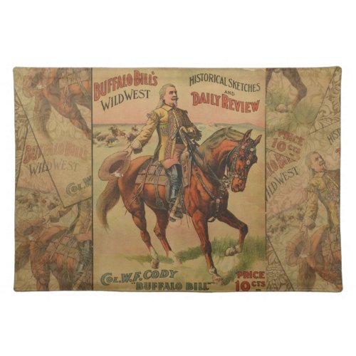 Vintage Western Buffalo Bill Wild West Show Poster Placemat