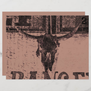 Vintage Western Bull Skull Brown Old Country