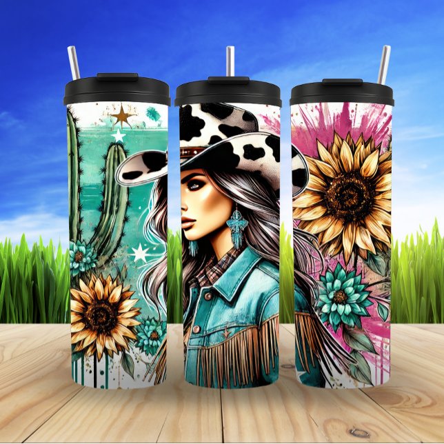 Vintage Western Charm Thermal Tumbler (Creator Uploaded)
