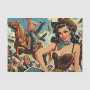 Vintage Western Country Girl Tissue Paper