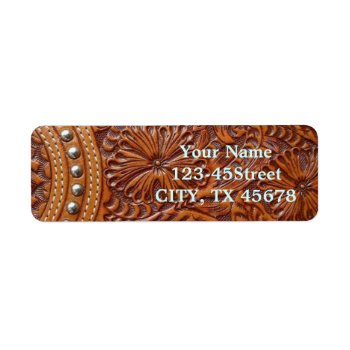 Vintage Western Country Pattern Studded Leather Label by WhenWestMeetEast at Zazzle