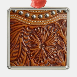 vintage western country pattern studded leather metal ornament