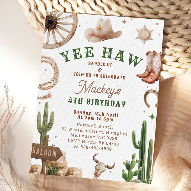 Vintage Western Cowboy Birthday Invitation  (Creator Uploaded)