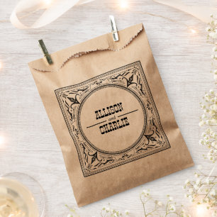 Vintage Western Cowboy Country Wedding Favor Bag