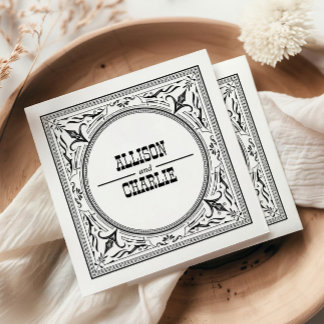 Vintage Western Cowboy Country Wedding Napkins