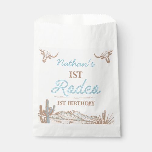 Vintage Western Cowboy First Rodeo 1st Birthday  Favor Bag