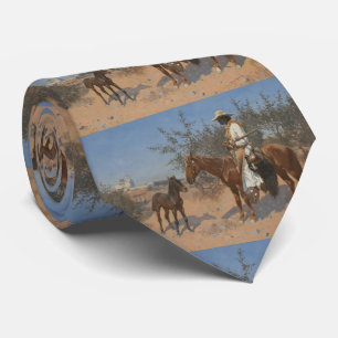 Vintage Western Cowboy Horse and Colt Neck Tie