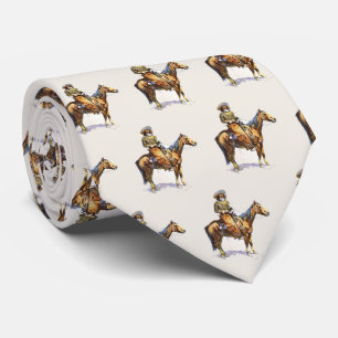 Vintage Western Cowboy On Horse Necktie