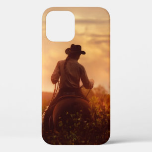 Vintage western cowboy portrait iPhone 12 case