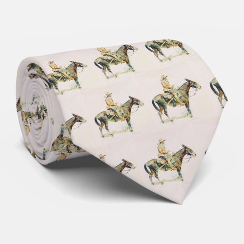 Vintage Western Cowboy Riding Mule Necktie