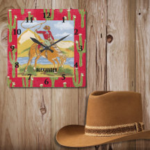Vintage Western Cowboy Rodeo Art Wild West Theme