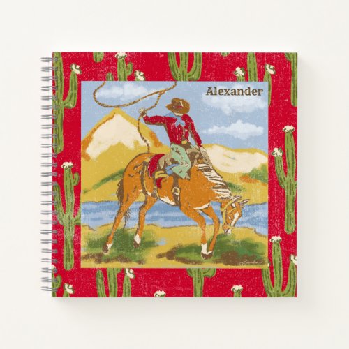 Vintage Western Cowboy Rodeo Wild West Notebook