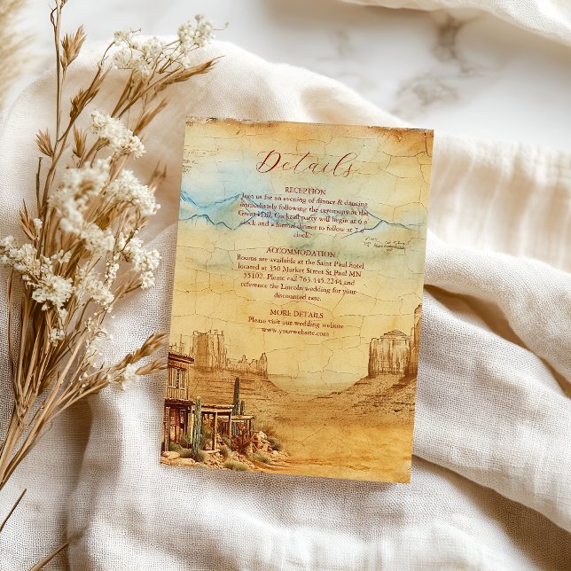 Vintage Western Cowboy Rustic Country Wedding Enclosure Card (Creator Uploaded)