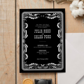 Vintage Western Cowboy Rustic Country Wedding Invitation by BohemianWoods at Zazzle