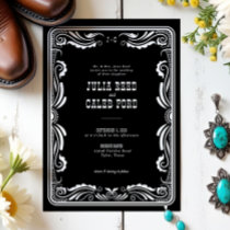 Vintage Western Cowboy Rustic Country Wedding Invitation