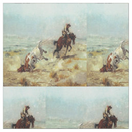 Vintage Western Cowboy Steer Roping Fabric