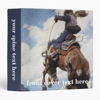 Vintage Western Cowboys, Bucking by NC Wyeth 3 Ring Binder