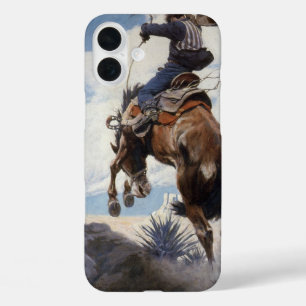 Vintage Western Cowboys, Bucking by NC Wyeth iPhone 16 Plus Case