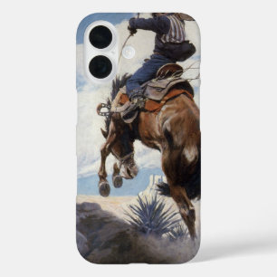 Vintage Western Cowboys, Bucking by NC Wyeth iPhone 16 Case