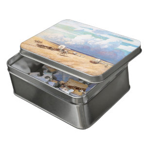 Vintage Western Cowboys, Covered Wagons by Wyeth Jigsaw Puzzle