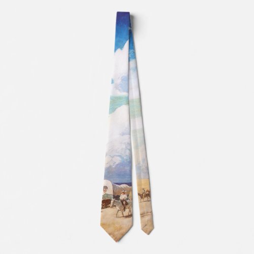 Vintage Western Cowboys Covered Wagons by Wyeth Neck Tie