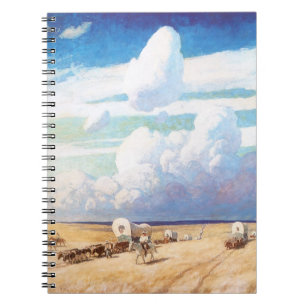 Vintage Western Cowboys, Covered Wagons by Wyeth Notebook