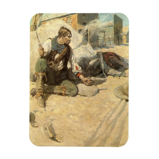 Vintage Western Cowboys, Hopalong by NC Wyeth Magnet (Vertical)
