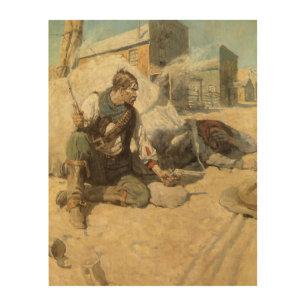 Vintage Western Cowboys, Hopalong by NC Wyeth Wood Wall Art