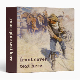 Vintage Western Cowboys, In the Corral by NC Wyeth Binder