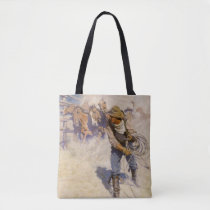 Vintage Western Cowboys, In the Corral by NC Wyeth Tote Bag