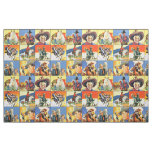 Vintage Western Cowboys Movie Poster Blocks #3 9" Fabric