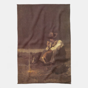Vintage Western Cowboys, Plains Herder by NC Wyeth Kitchen Towel
