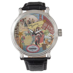 Vintage western cowgirl collage watch
