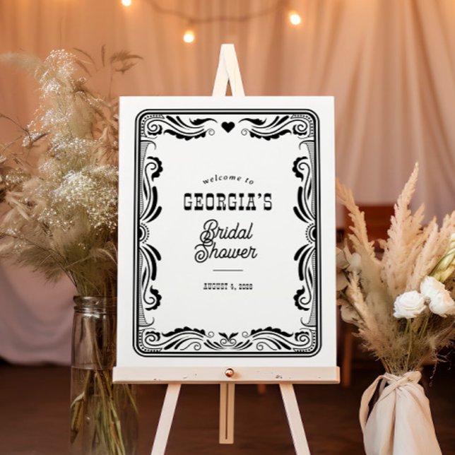 Vintage Western Cowgirl Country Bridal Shower Sign (Creator Uploaded)