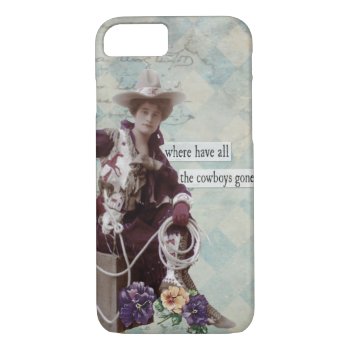 Vintage Western Cowgirl Iphone 7 Case by gidget26 at Zazzle
