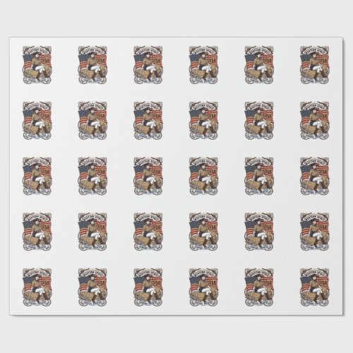 Vintage Western Cowgirl Patriotic Shirt Design_1 Wrapping Paper