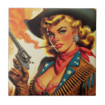Vintage Western Cowgirl Pin Up Ceramic Tile<br><div class="desc">Vintage Western Cowgirl Pin Up</div>