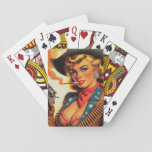 Vintage Western Cowgirl Pin Up Playing Cards at Zazzle