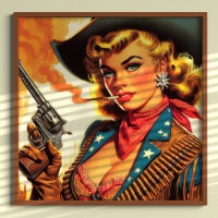 Vintage Western Cowgirl Pin Up