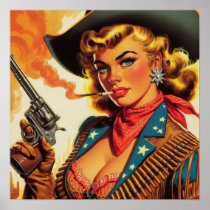 Vintage Western Cowgirl Pin Up
