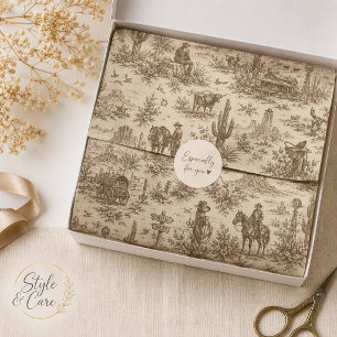 Vintage Western Desert Toile Seamless Pattern Tissue Paper