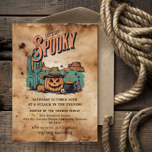 Vintage Western Halloween Party Invitation Spook
