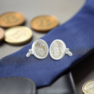 Vintage Western Hemisphere Globe Map Cufflinks