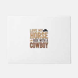 Vintage Western Horse and Cowboy Quote Shirt Desig Doormat