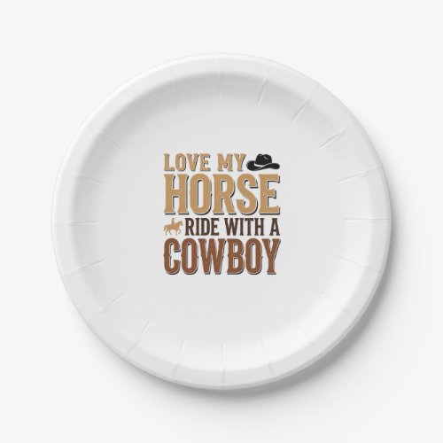Vintage Western Horse and Cowboy Quote Shirt Desig Paper Plates