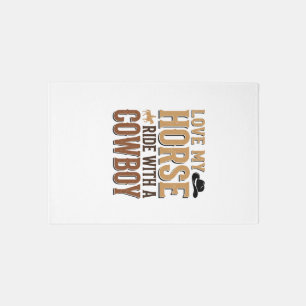 Vintage Western Horse and Cowboy Quote Shirt Desig Rug