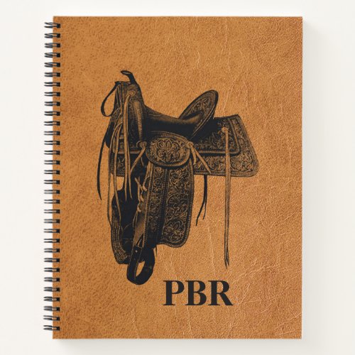 Vintage Western Horse Saddle Monogram Sketch Notebook