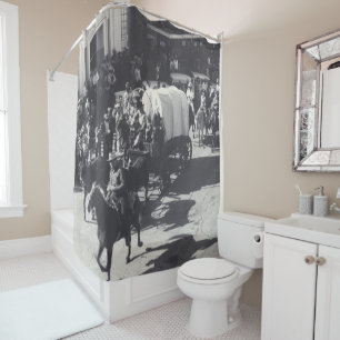 Vintage Western Houston Tx Rodeo Parade Trail Ride Shower Curtain