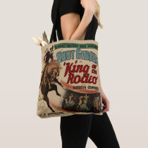 Vintage Western King of The Rodeo Bronc  Rider Tote Bag
